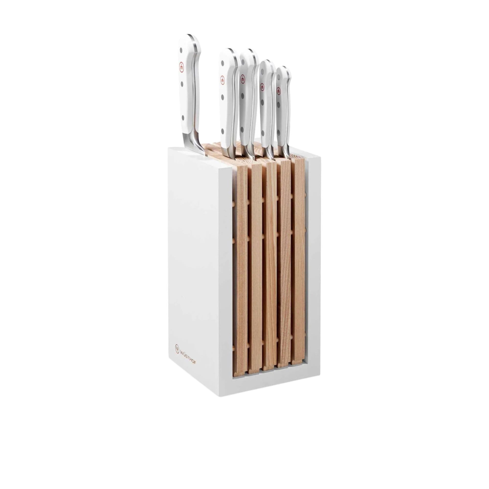 Wusthof Classic White 6pc Design Knife Block Set with Santoku Knife